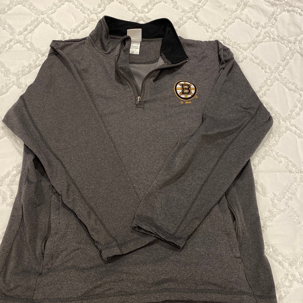 NHL Bruins 1/4 zip long sleeve shirt, men’s medium